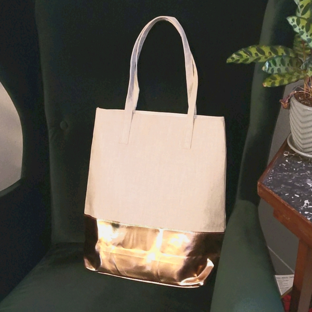 Chi Rose Gold & Gray Tote Bag NWOT